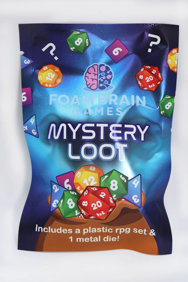 Foam Brain: Mystery Loot - Plastic RPG Dice Set & Bonus Metal Die