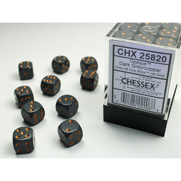 Chessex D6 Dice Block - 12mm 36d6 - Opaque
