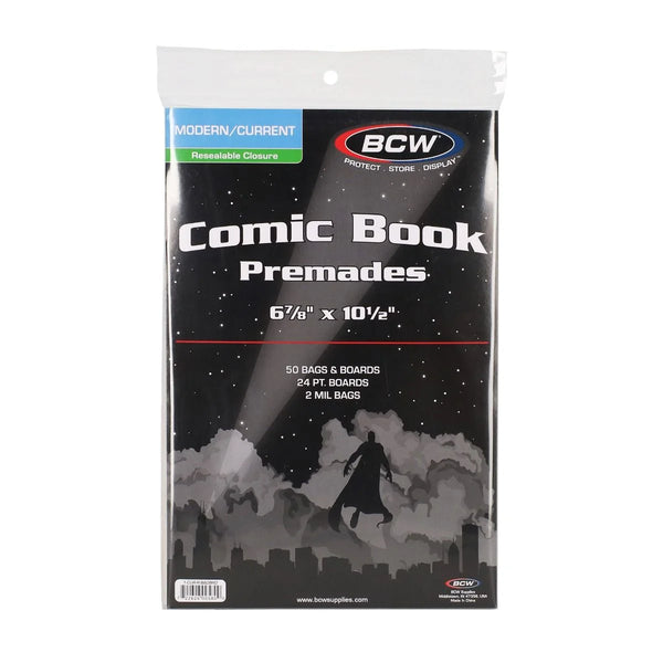 BCW - Comic Supplies - Premade Resealable Comic Bag & Board (Current)