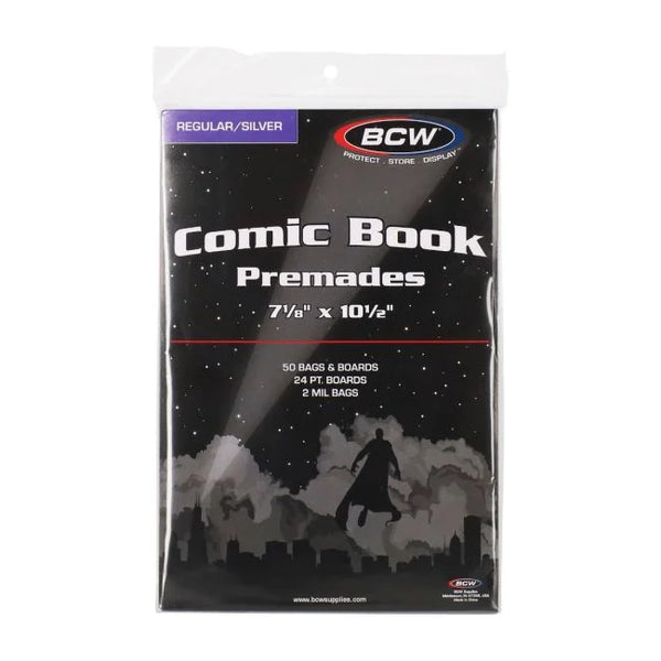 BCW - Comic Supplies - Premade Comic Bag & Board (Silver Age) (Pack of 50)