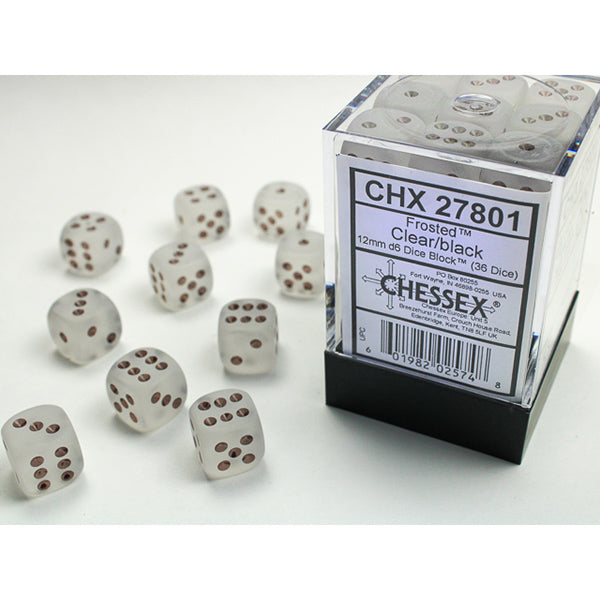 Chessex D6 Dice Block - 12mm 36d6 - Frosted