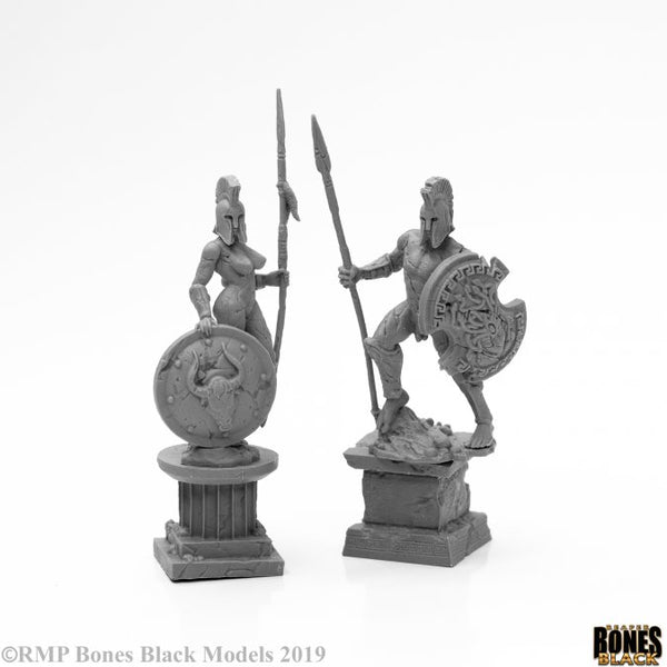 Bones Black - Amazon and Spartan Living Statues (Stone)