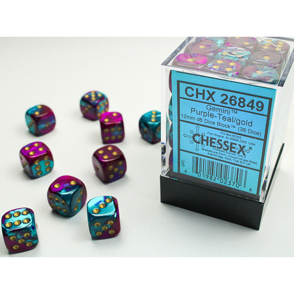 Chessex D6 Dice Block - 12mm 36d6 - Gemini