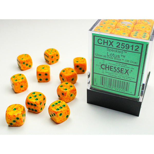 Chessex D6 Dice Block - 12mm 36d6 - Speckled
