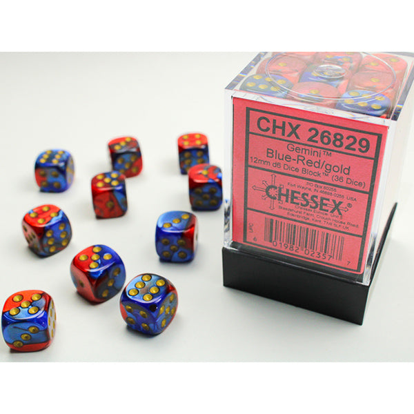Chessex D6 Dice Block - 12mm 36d6 - Gemini