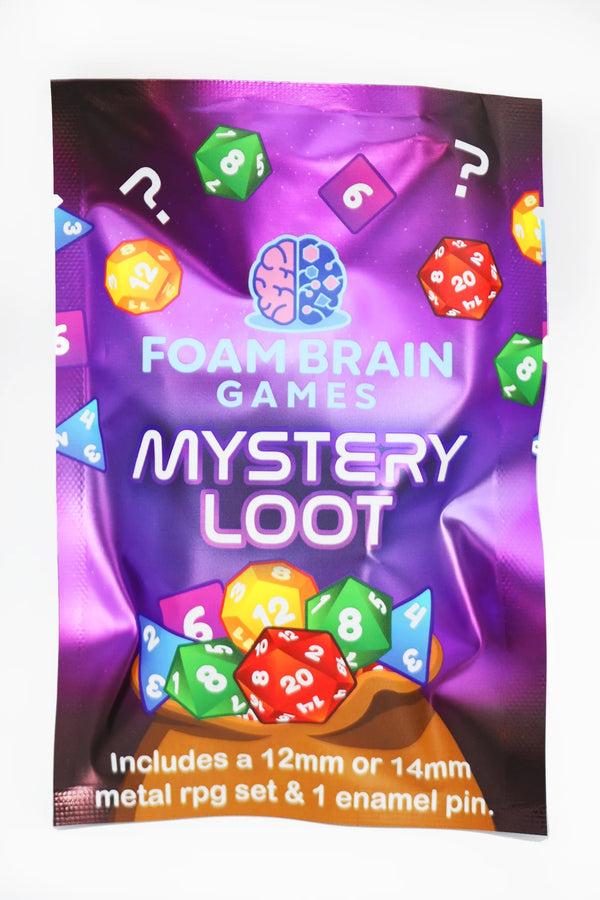 Foam Brain: Mystery Loot - Mini Metal RPG Set + Enamel Pin