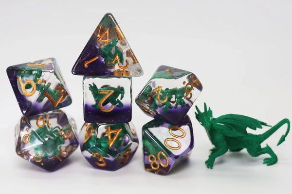 Foam Brain - Young Green Dragon RPG Dice Set