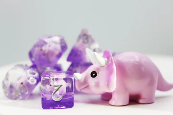 Foam Brain - Pink Triceratops RPG Dice Set