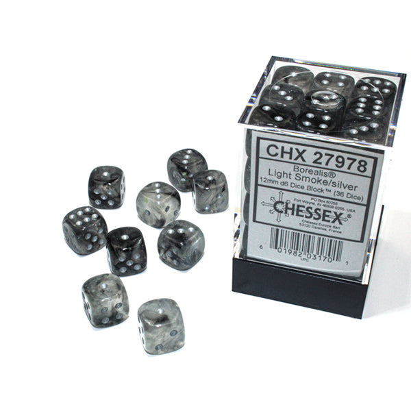 Chessex D6 Dice Block - 12mm 36d6 - Borealis Luminary