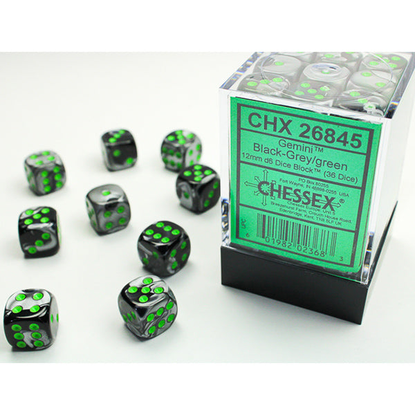 Chessex D6 Dice Block - 12mm 36d6 - Gemini