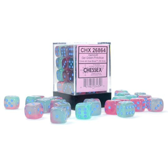 Chessex D6 Dice Block - 12mm 36d6 - Gemini