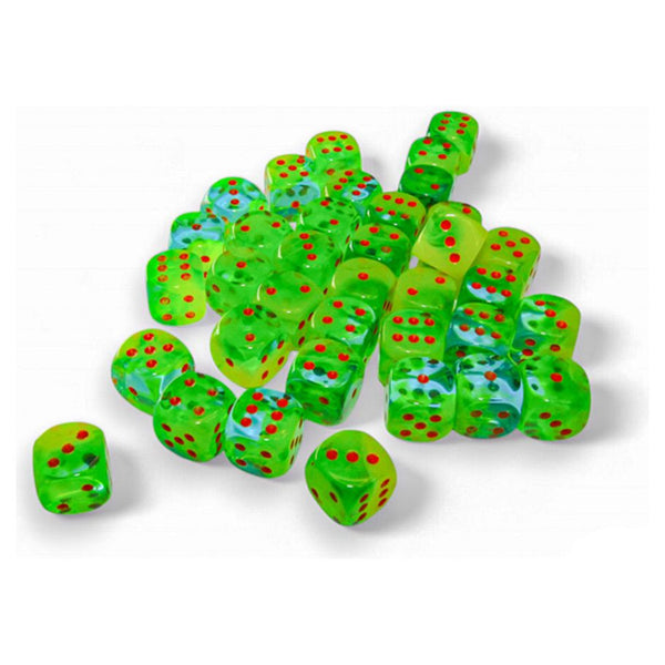 Chessex D6 Dice Block - 12mm 36d6 - Plasma Luminary