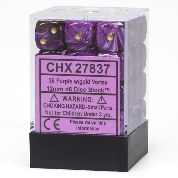 Chessex D6 Dice Block - 12mm 36d6 - Vortex