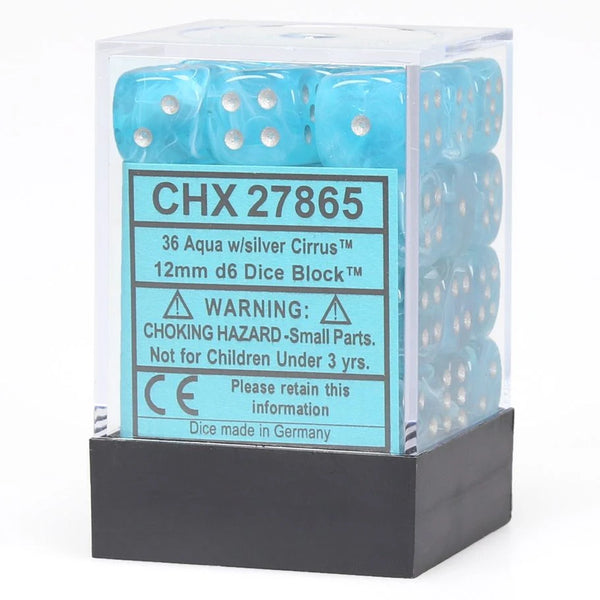 Chessex D6 Dice Block - 12mm 36d6 - Cirrus