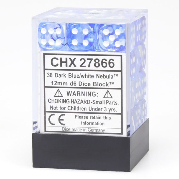 Chessex D6 Dice Block - 12mm 36d6 - Nebula