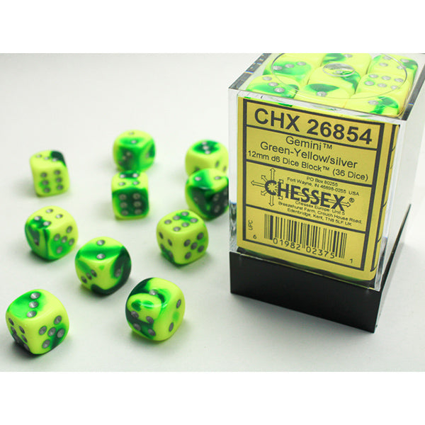 Chessex D6 Dice Block - 12mm 36d6 - Gemini