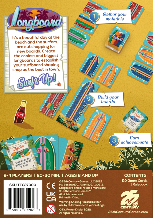 Longboard Surfboard-Shaping Board Game