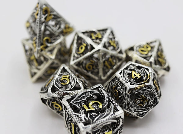 Foam Brain: Bound Dragon - Hollow Metal Dice Set
