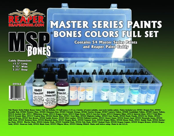 Reaper Master Series Bones Ultra-Coverage Paints Basic Set (09401-09454)
