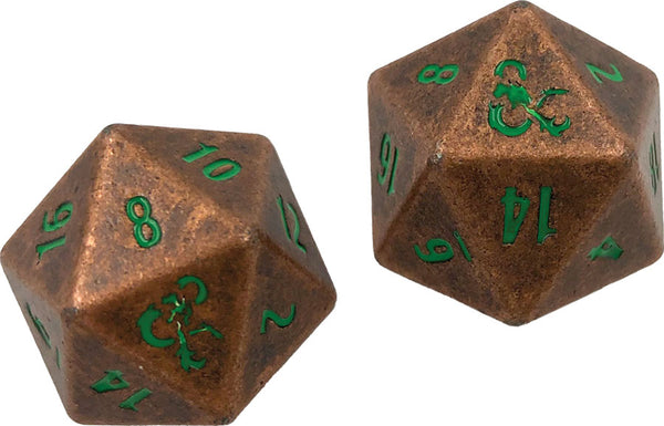 Dungeons & Dragons RPG: Heavy Metal Copper and Green D20 Dice Set