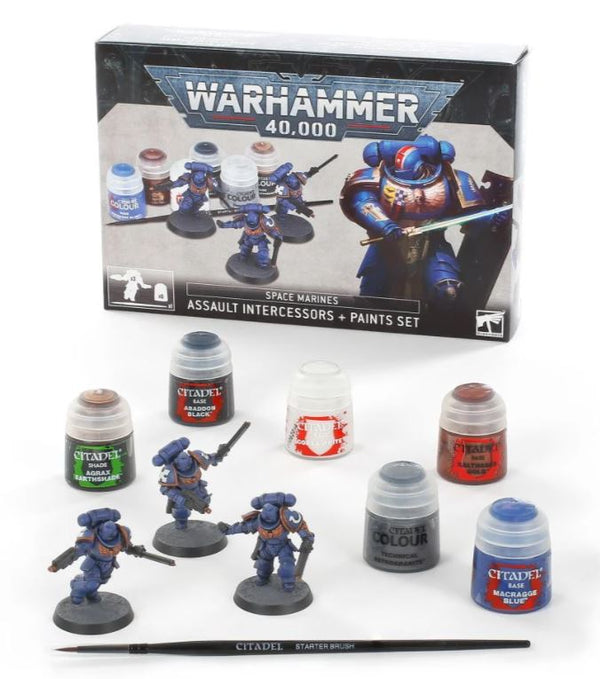 Warhammer 40,000: Space Marines - Assault Intercessors + Paint Sets