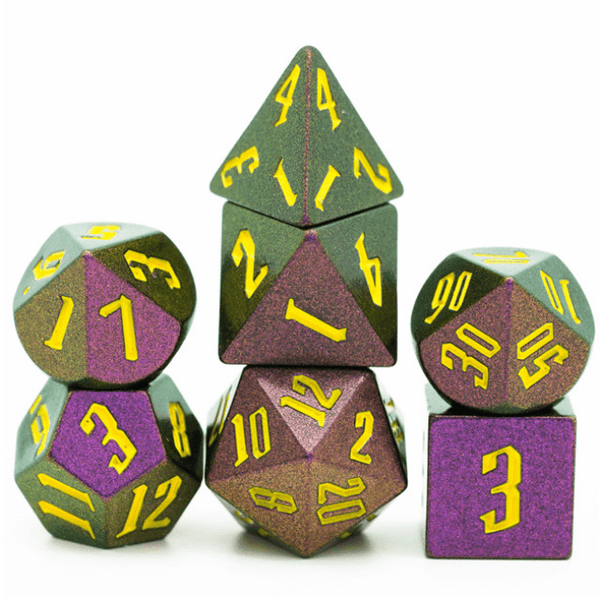 Jumbo Color Shifting Dice Set - Rose Red, Green, & Golden
