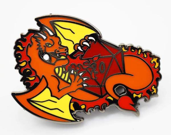 Dice Dragons Pin: Fire